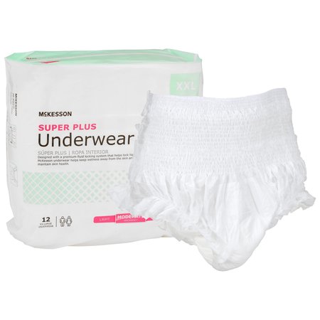 MCKESSON Disposable Underwear 2X-Large, Moderate, PK 48 UWGXXL